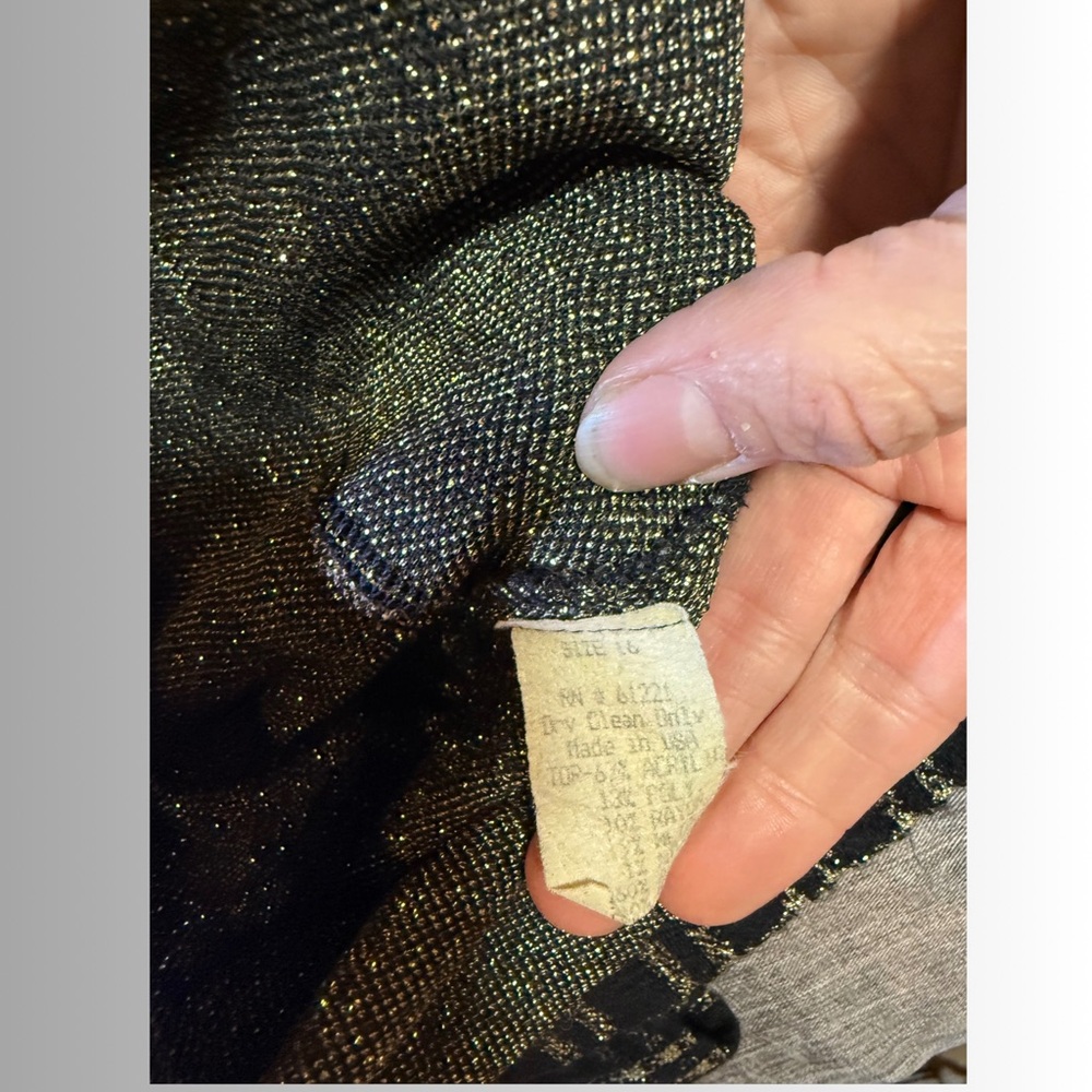 Vintage Joan Sparks for Daniel Barrett Metallic Plaid Long Cardigan Coat - Picture 7 of 7
